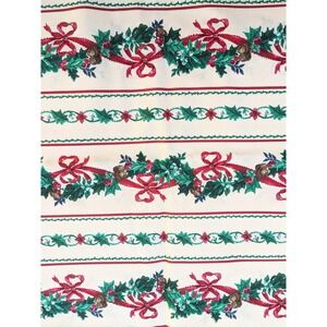 Vintage Cranston VIP Christmas Garland Pattern Cotton Woven Fabric 44" by 2 YDS‎